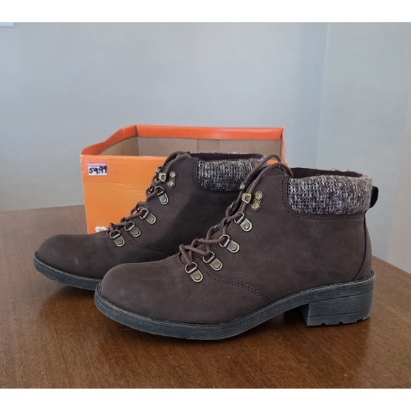Rocket Dogs Lace Up Ankle Boots Womens 8 Brown Bootie Chunky Heel - Picture 2 of 11